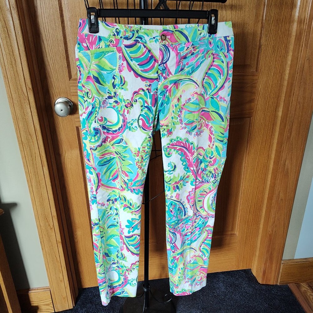 Lilly Pulitzer Multicolor Paisley Print Stretch Pants
